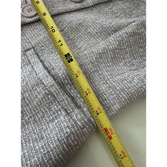 Lafayette 148 New York Tweed Blazer Jacket Lavender White Size 2 Tailored - Picture 14 of 16